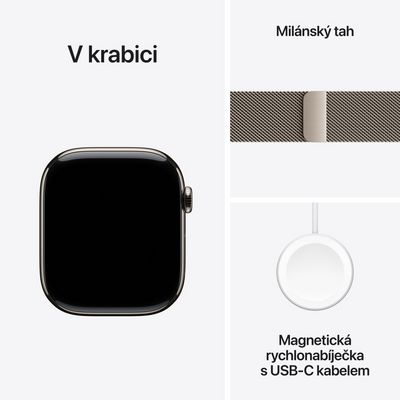 Apple Watch Series 10 GPS + Cellular 42mm Natural Titanium Case with Natural Milanese Loop (MWXF3QC/A)