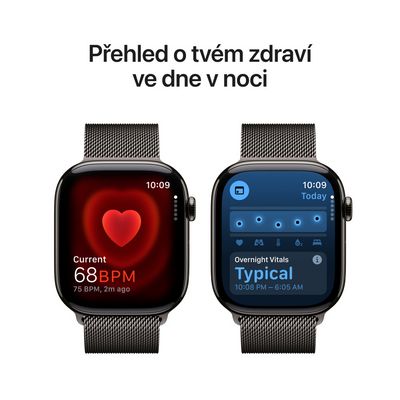 Apple Watch Series 10 GPS + Cellular 46mm Slate Titanium Case with Slate Milanese Loop - M/L (MWYW3QC/A)