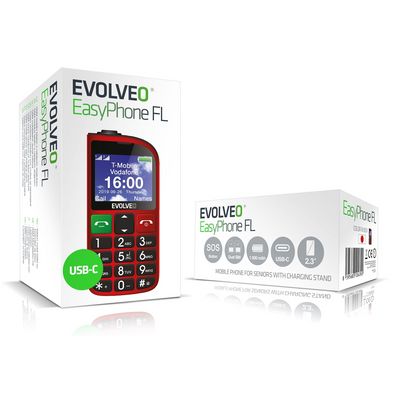 EVOLVEO EasyPhone FL červený