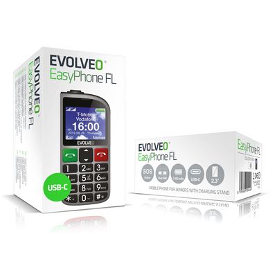 EVOLVEO EasyPhone FL stříbrná