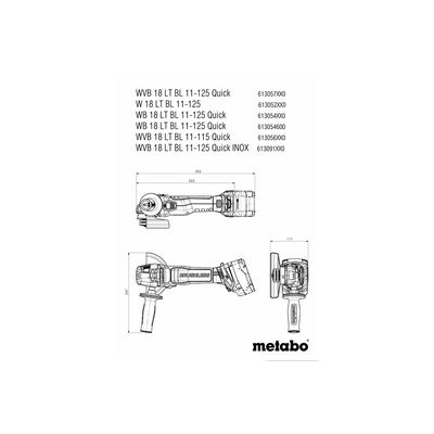 Metabo WB 18 LT BL 11-125 QUICK (613054850)