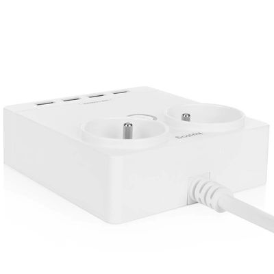 Nabíjecí stanice Huslog 12W 2xzásuvka, 4xUSB bílá