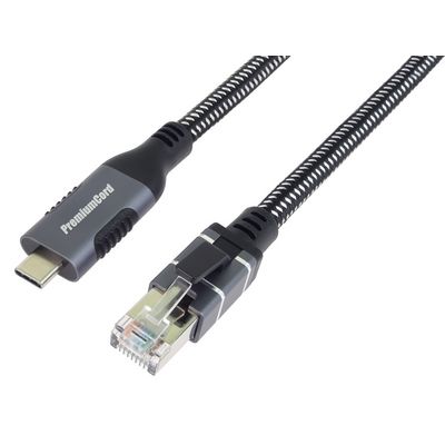 Ethernetový kabel USB-C -> LAN RJ45 10/100/1000 MBIT délka 2m