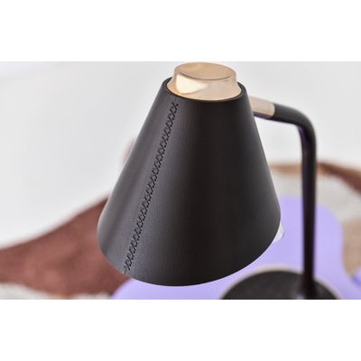 IMMAX LED stolní lampička FINCH hnědá + zlaté prvky