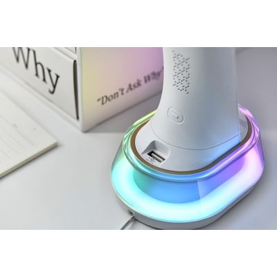 IMMAX LED stolní lampička CORELLA bílá + zlaté prvky