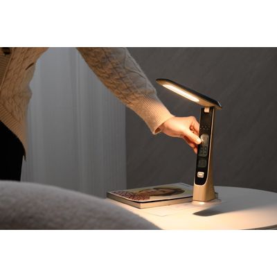 IMMAX LED stolní lampička WOOD imitace dřeva