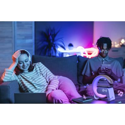 IMMAX LED relaxační lampička FLAMINGO stříbrná