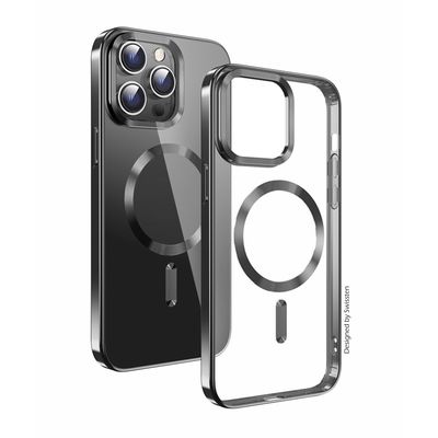 SWISSTEN Clear Jelly MagStick Metallic pouzdro pro iPhone 16 Plus černé