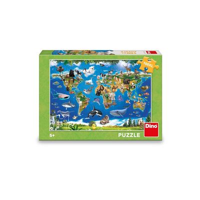 Dino Puzzle Mapa zvířat 100 XL dílků