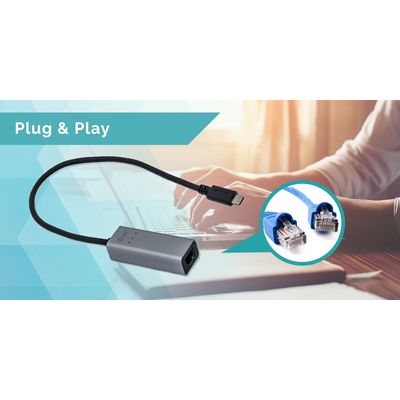 i-tec USB-C Metal Gigabit Ethernet Adapter - rozbalené / použité