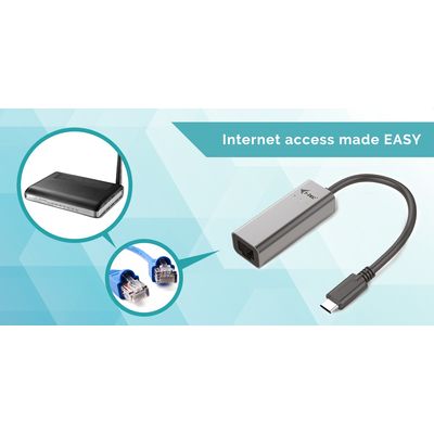 i-tec USB-C Metal Gigabit Ethernet Adapter - rozbalené / použité