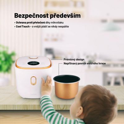 Lauben Multifunction Rice Cooker 1200WR Rose Gold Edition - rýžovar