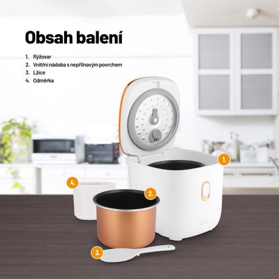 Lauben Multifunction Rice Cooker 1200WR Rose Gold Edition - rýžovar