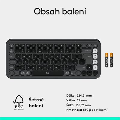 Logitech POP ICON KEYS, Graphite , US INTL