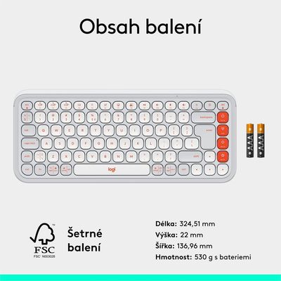 Logitech POP ICON KEYS, White, US INTL