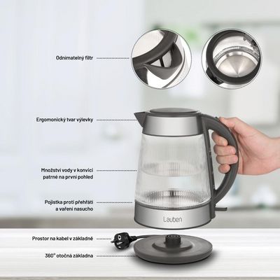 Lauben Glass Electric Kettle 17GG - rychlovarná konvice