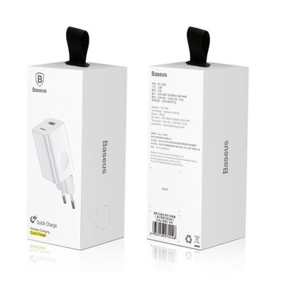 Rychlonabíječka do sítě Baseus 1xUSB Quick Charge 3.0 24W bílá