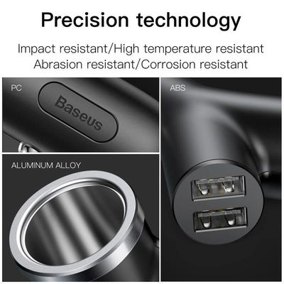 Nabíječka do auta Baseus typ Y 2x USB 40W + Cigarette Lighter Extended černá