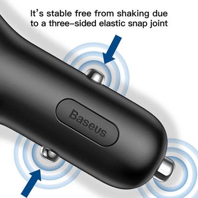 Nabíječka do auta Baseus typ Y 2x USB 40W + Cigarette Lighter Extended černá