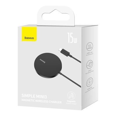 Bezdrátová nabíječka do sítě Baseus Simple Mini3 15W USB-C černá