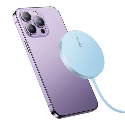 Bezdrátová nabíječka do sítě Baseus Simple Mini3 15W USB-C modrá
