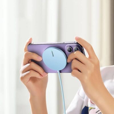 Bezdrátová nabíječka do sítě Baseus Simple Mini3 15W USB-C modrá