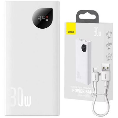 Power banka Baseus Adaman2 10000mAh 30W 2xUSB/USB-C bílá