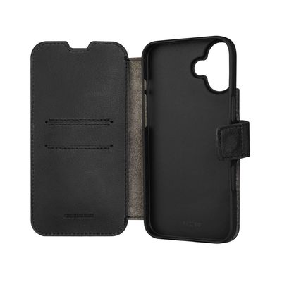 Kožené pouzdro typu kniha FIXED ProFit pro Apple iPhone 16 Plus, černé