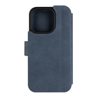 Kožené pouzdro typu kniha FIXED ProFit pro Apple iPhone 16 Pro, modré