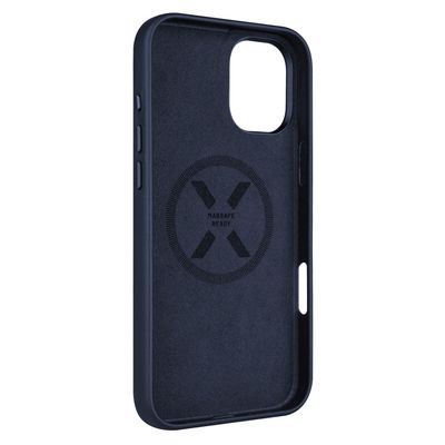Kožený zadní kryt FIXED MagLeather s podporou MagSafe pro Apple iPhone 16 Plus, modrý