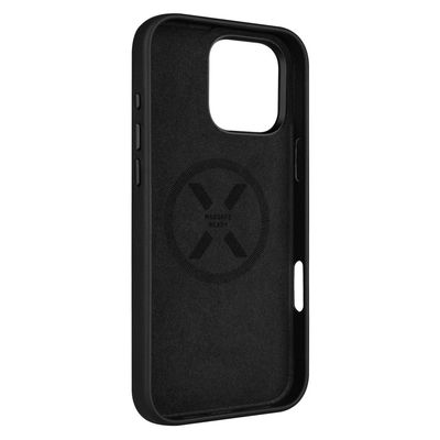 Kožený zadní kryt FIXED MagLeather s podporou MagSafe pro Apple iPhone 16 Pro Max, černý