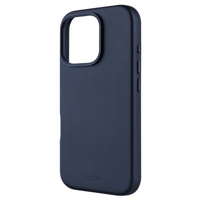 Kožený zadní kryt FIXED MagLeather s podporou MagSafe pro Apple iPhone 16 Pro, modrý