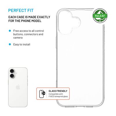 TPU gelový kryt FIXED ReStory AntiUV pro Apple iPhone 16 Plus, čirý