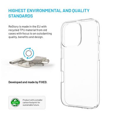 TPU gelový kryt FIXED ReStory AntiUV pro Apple iPhone 16 Pro, čirý