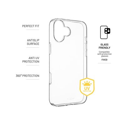TPU gelový kryt FIXED Story AntiUV pro Apple iPhone 16 Plus, čirý