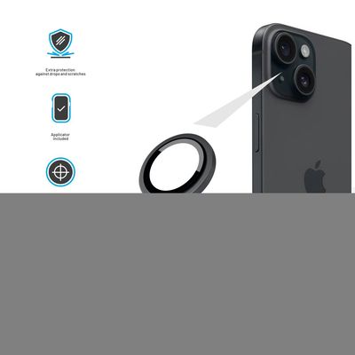 Ochranná skla čoček fotoaparátů FIXED Camera Glass pro Apple iPhone 16/16 Plus, černá