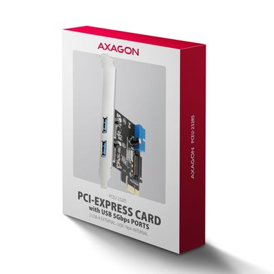AXAGON PCEU-232RS, PCIe řadič, 2+2x USB 5Gbps port, SATA napájení, SP & LP