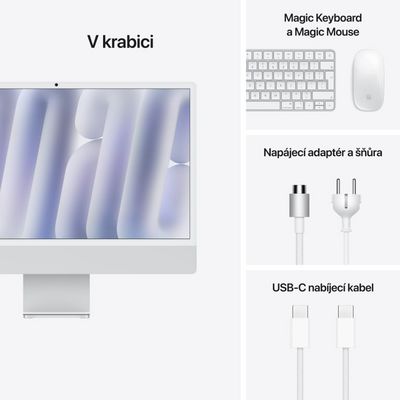 Apple iMac 24 M4 chip 8core CPU/8core GPU,16GB,256GB SSD,Silver