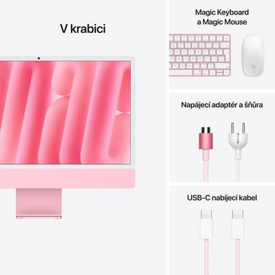 Apple iMac 24 M4 chip 8core CPU/8core GPU,16GB,256GB SSD,Pink