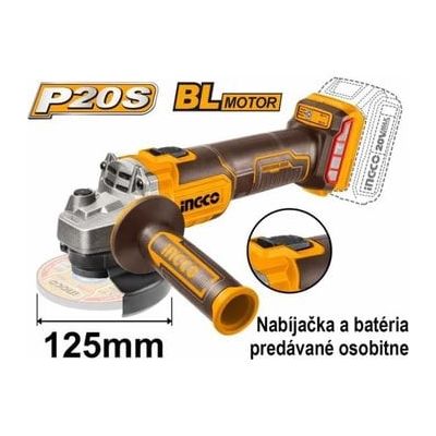 Ingco CAGLI201258 aku úhlová bruska bez akumulátoru a nabíječky