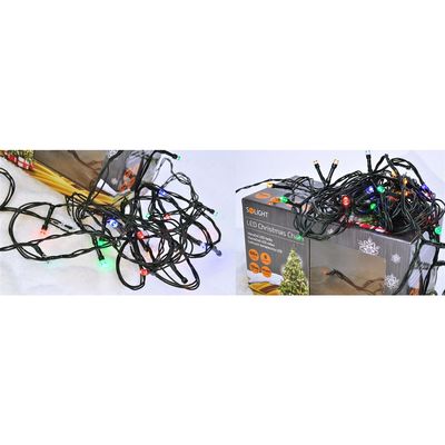 Solight LED venkovní vánoční řetěz, 200 LED, 20m, přívod 5m, 8 funkcí, časovač, IP44, vícebarevný