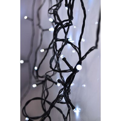 Solight LED venkovní vánoční řetěz, 400 LED, 20m, přívod 5m, 8 funkcí, IP44, studená bílá