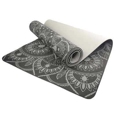 Podložka LIFEFIT YOGA MAT MANDALA DUO, 183x58x0,6cm, černá