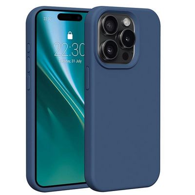 Silikonové TPU pouzdro Etteri pro iPhone 15 Pro tmavě modré