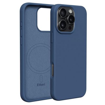 Silikonové TPU pouzdro Etteri Mag pro iPhone 16 Pro tmavě modré