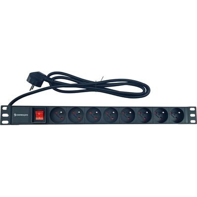 Conexpro 19 rozvodný panel 8x 230V FR, 16A, 1.4m, černý