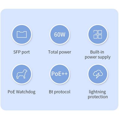 Conexpro GNT-P1006GA, PoE switch, 5x LAN, 4x PoE, 1x SFP