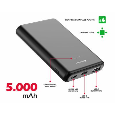 SWISSTEN Power Line powerbank 5000 mAh 10W černá