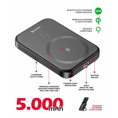 SWISSTEN powerbank PD 20W 5000 mAh (kompatibilní s MagSafe)