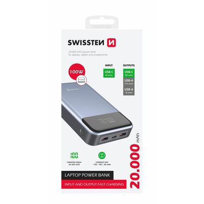SWISSTEN powerbank 20000 mAh 100W Power Delivery pro notebooky